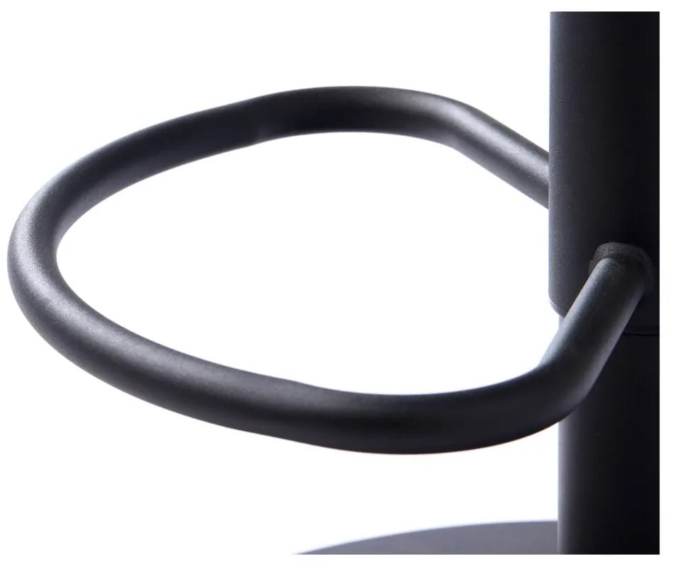 Tmavosivá čalúnená barová stolička s nastaviteľnou výškou/s podrúčkami (výška sedadla 65 cm) Nolan – Unique Furniture