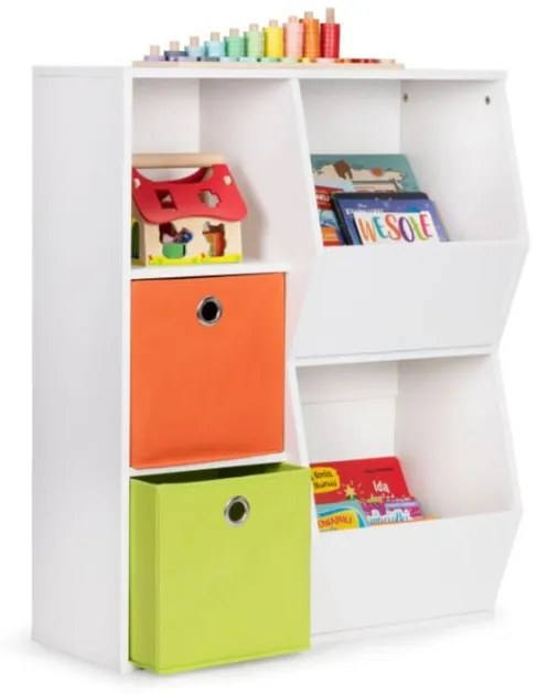 ECOTOYS Detský drevený regál 94x76x28,2cm White