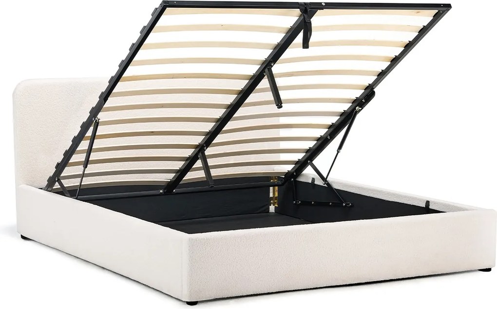 Noela Čalúnená posteľ s úložným priestorom biela TEDDY 160