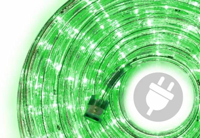 LED svetelný kábel - 480 diód, 20 m, zelený