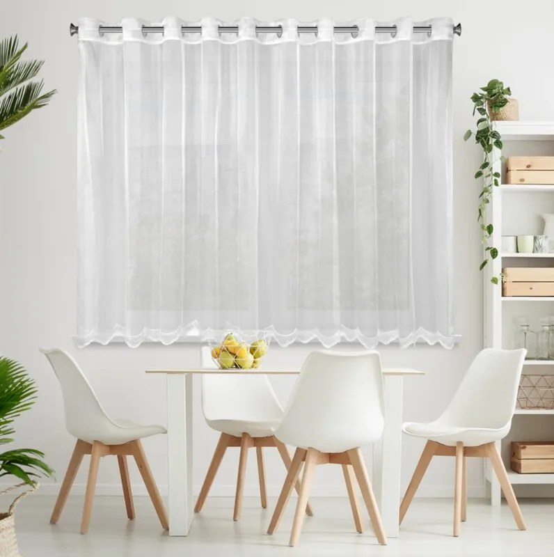 ZÁCLONA ELLIE 350X145 CM BIELA
