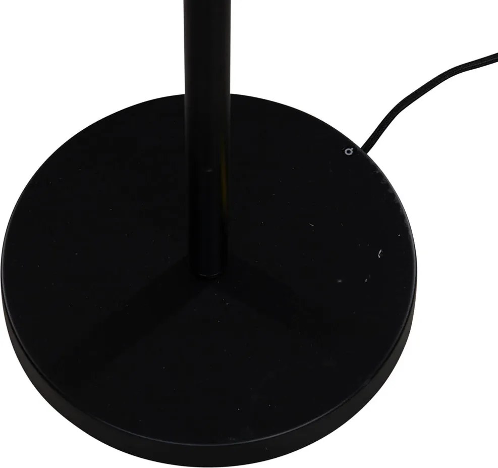 Stojacia lampa čierna s plyšovým tienidlom bronz 40 cm - Simplo