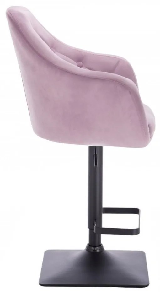 LuxuryForm DESIGN Barová stolička ANDORA VELUR na čierne podstave - levanduľa