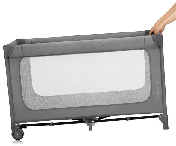 Lionelo - cestovná postieľka JASMIN EASY FOLD sivý kameň