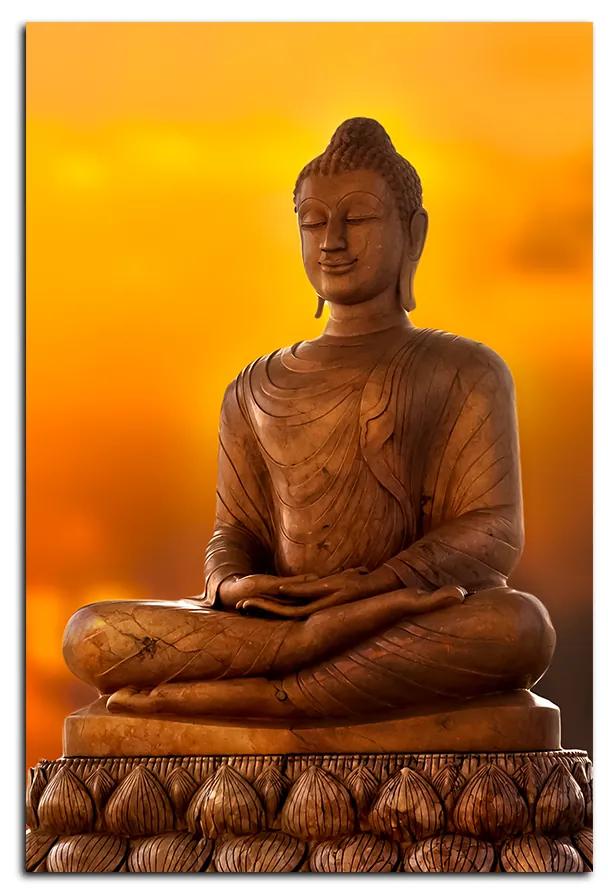 Obraz na plátne - Buddha a západ slnka - obdĺžnik 759A (100x70 cm)