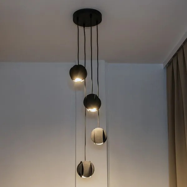 Luster na lanku GAMBIT 4xGU10/10W/230V čierny