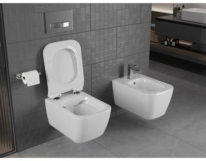 Mexen STELLA, závesné wc s pomaly padajúcim WC sedátkom, 51 x 35 cm, biela, 30680800