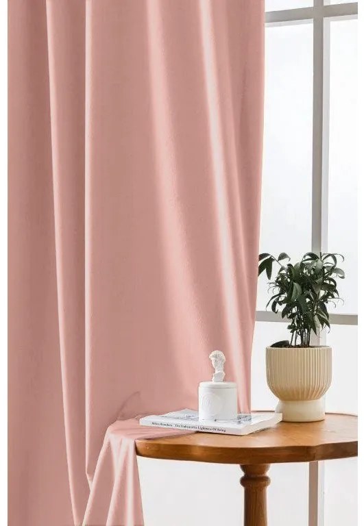 Zatemňovací záves VELVET 140x250 cm, ružový Zavesenie: Riasiaca páska