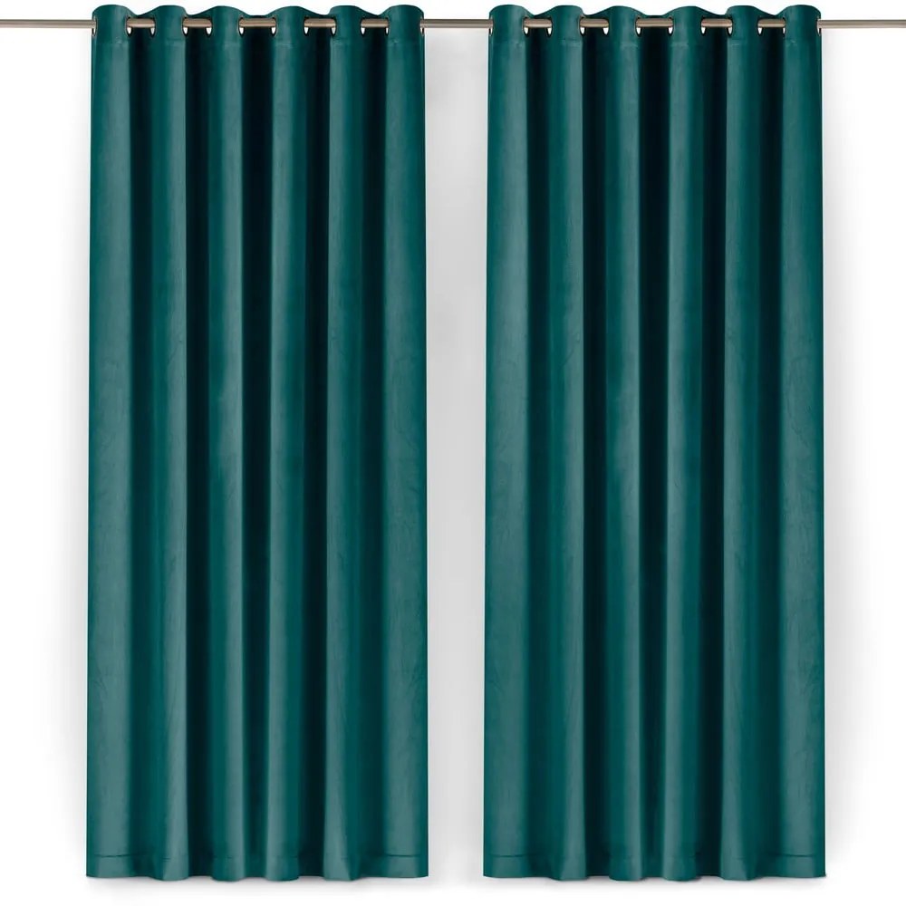 Zamatový dimout záves v petrolejovej farbe 400x225 cm Velto – Filumi