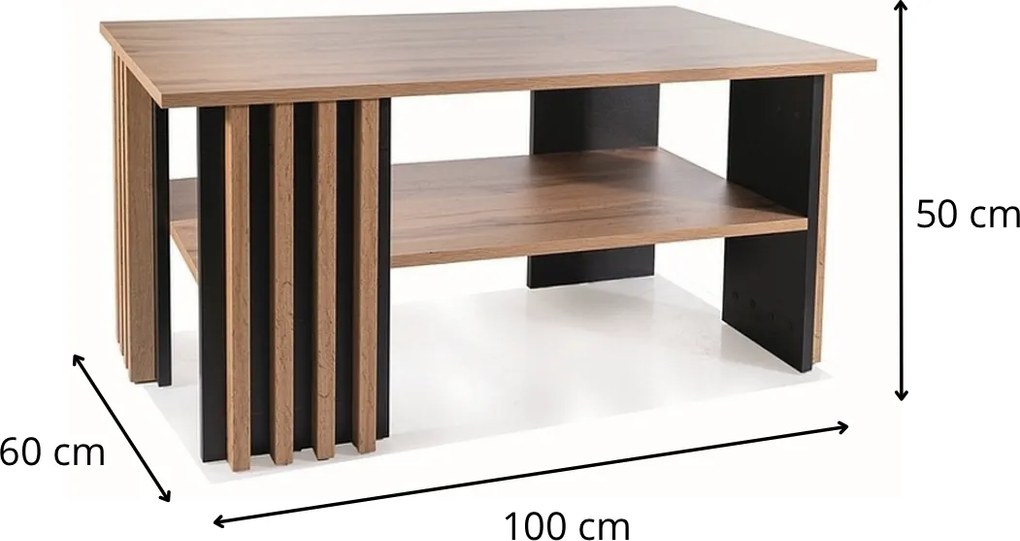 Konferenčný stolík Evita dub artisan/čierny