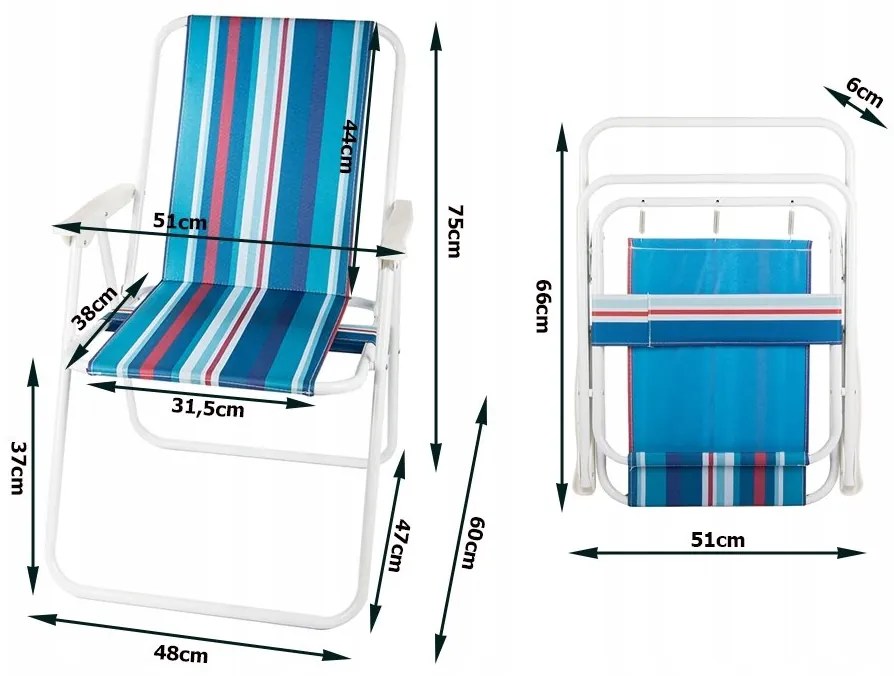 Verk 14414 Turistické skladacie kreslo modro-červené