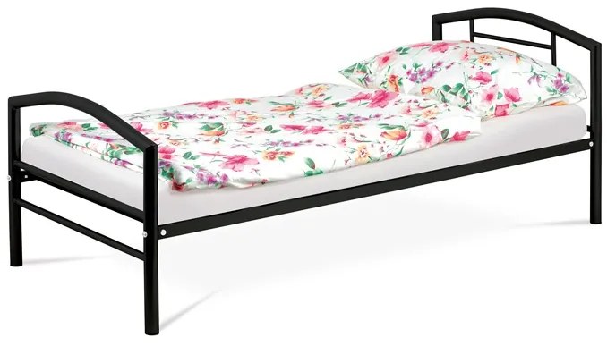 Autronic BONTEC Jednolôžková posteľ 94x207cm, kov, čierna, BED-1900 BK Farba: Biela