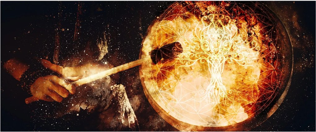 Obraz - Šamanská bubon (120x50 cm)