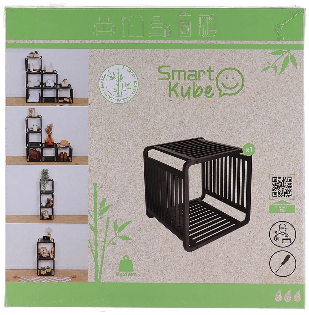 Polička do kúpeľne Cube, čierna