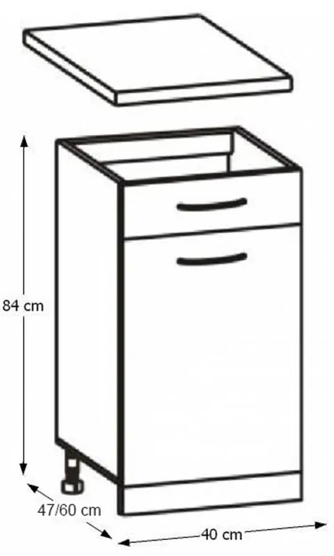 Dolná kuchynská skrinka Hariva New D1S-40. Vlastná spoľahlivá doprava až k Vám domov. 752784