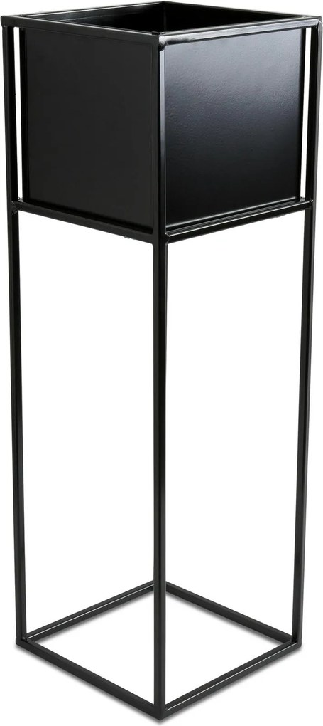 KOVOVÝ KVETINÁČ SO STOJANOM PLAIN 70X24 CM ČIERNA