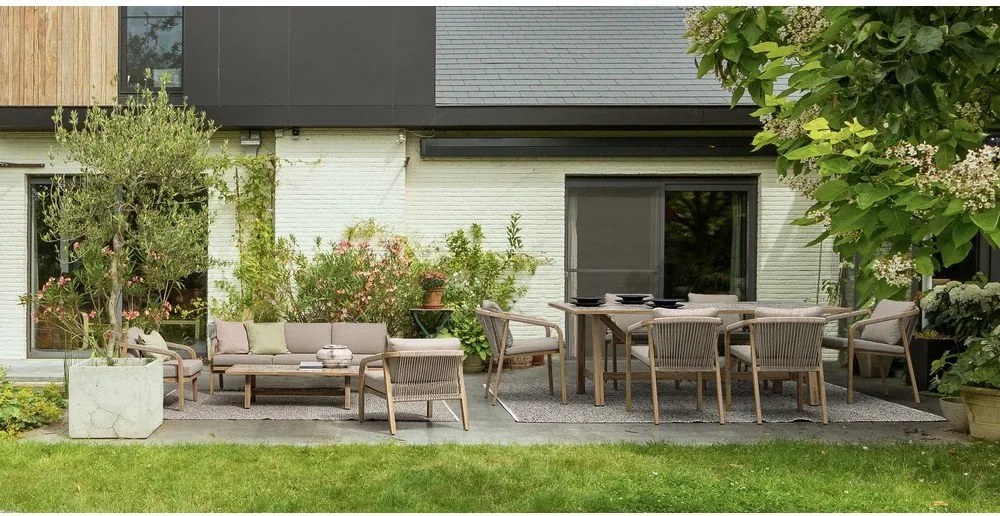 Kovová záhradná stolička v prírodnej farbe Kalimera – Bizzotto