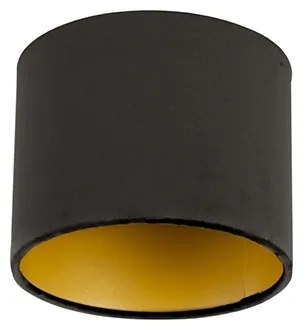 Zamatové tienidlo čierne 18/18/14 so zlatým interiérom