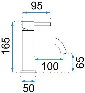 Rea Lungo Grip, umývadlová batéria h-165, zlatá matná, REA-B6950