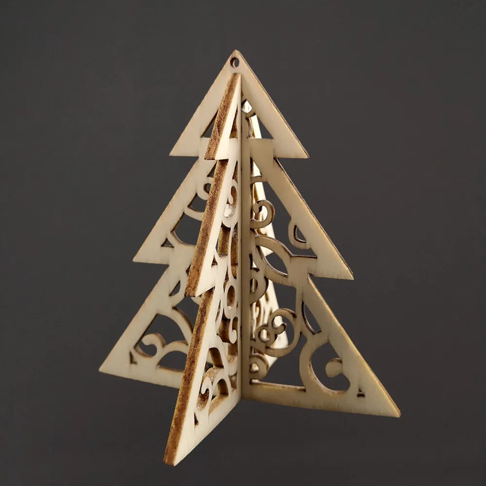 AMADEA Drevený 3D stromček 8 cm, český výrobok