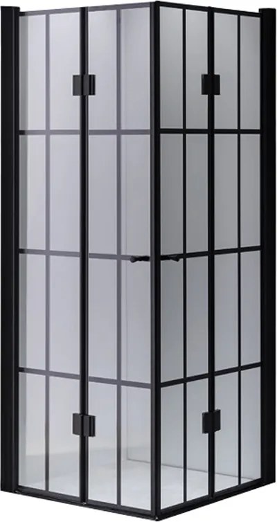 BPS-koupelny Štvorcový sprchový kút HYD-SK08B-M 90x90 čierna/transparent - bez vaničky