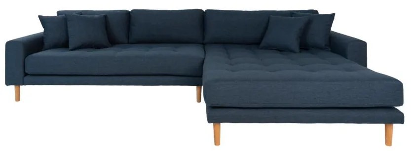 House Nordic - Elegantná rohová pohovka LIDO LOUNGE 290 cm, modrá pravá