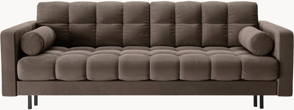 Rozkladacia pohovka v zamatovom vzhľade's úložným priestorom Bali (3-miestna), Š 222 cm