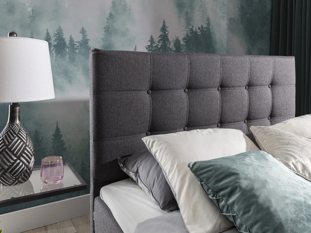 Manželská posteľ Boxspring 160 cm Irma 01 (tmavosivá). Akcia -16%. Vlastná spoľahlivá doprava až k Vám domov. 1044539