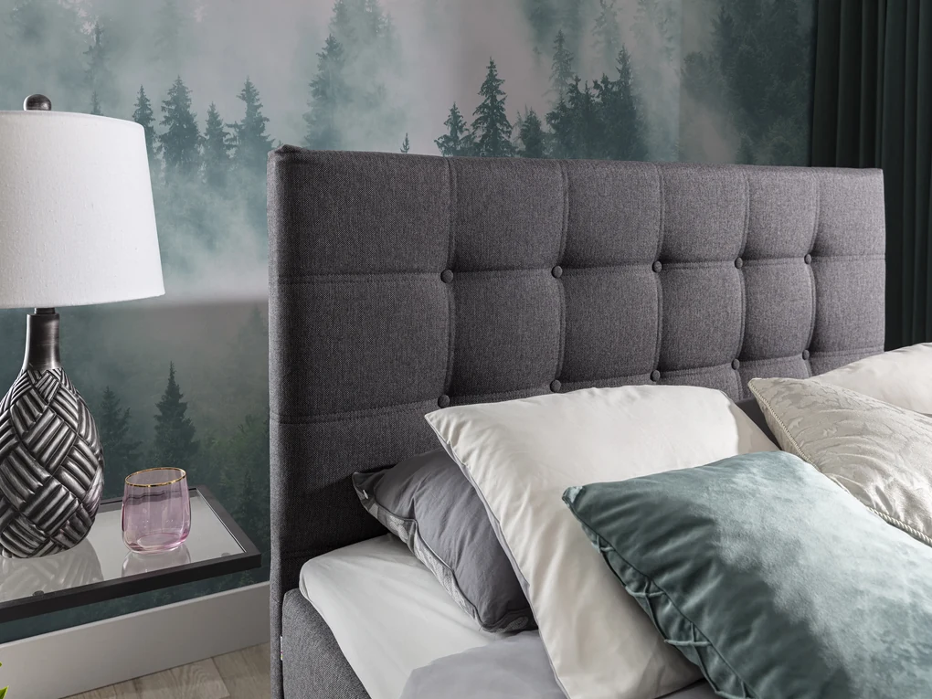 Manželská posteľ Boxspring 180 cm Irma 01 (čierna). Akcia -20%. Vlastná spoľahlivá doprava až k Vám domov. 1044598
