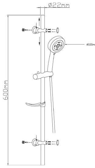 Aqualine - Sprchová sada SUNRA lesklý chróm