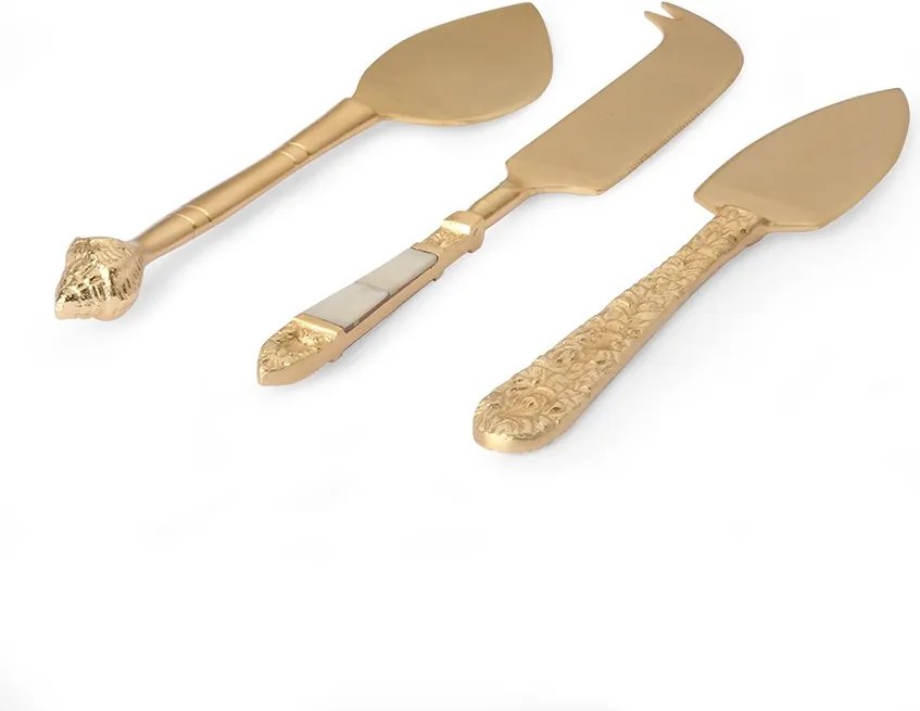 Set 3ks zlaté nože na syry v darčekovej krabičke Cheese