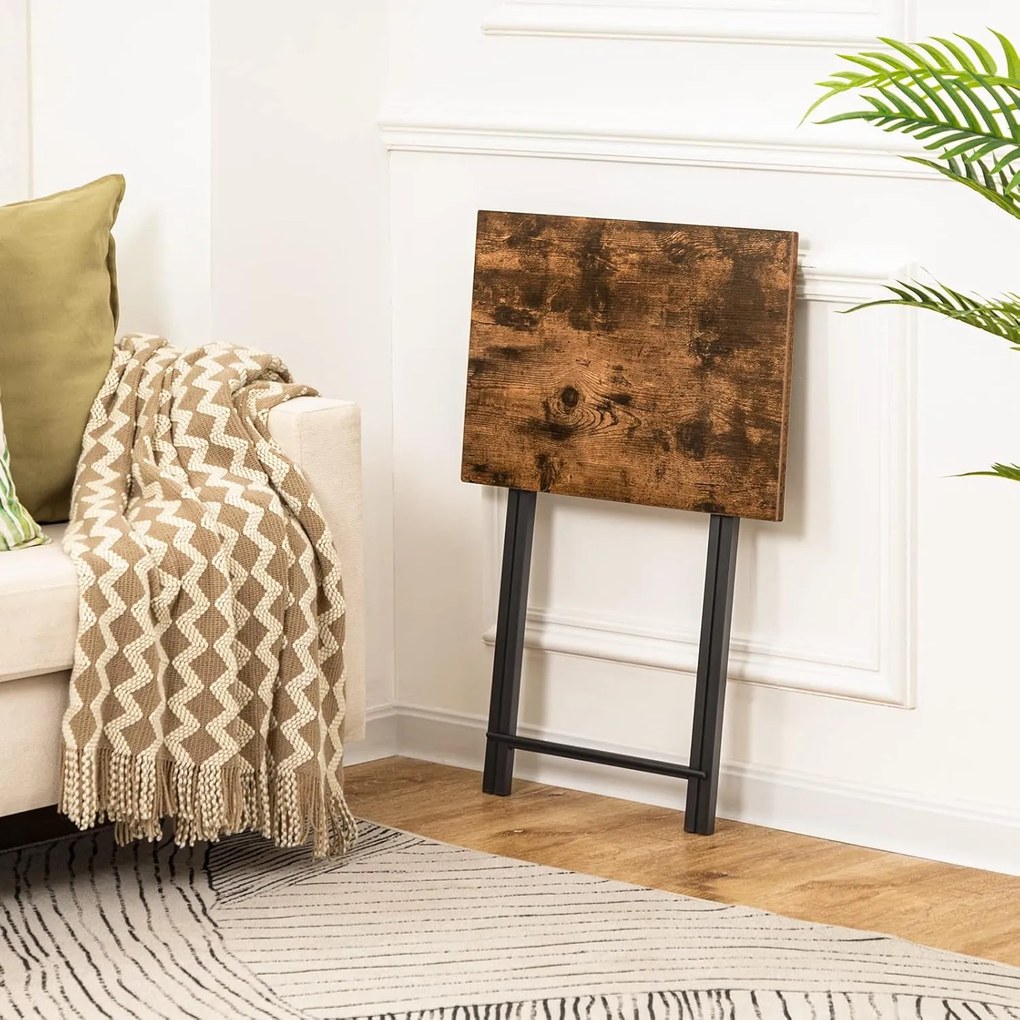 Skladací odkladací stolík Vasagle Abby 48 cm hnedý/čierny