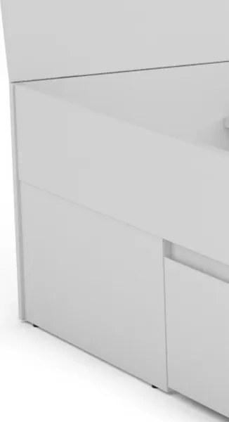 Posteľ so zásuvkami Carlos 90x200, biela