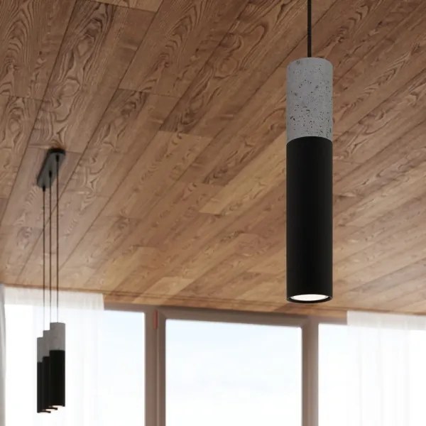 Sollux SL.0651 - Luster na lanku BORGIO 2xGU10/40W/230V betón/kov čierna