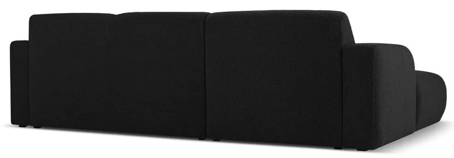 Čierna rohová pohovka z textílie bouclé (ľavý roh) Molino – Micadoni Home