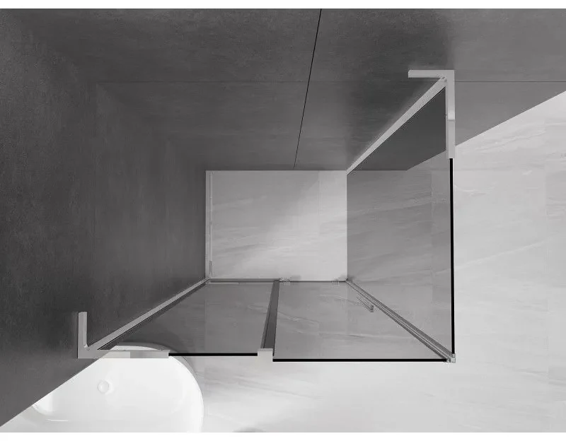 Mexen Velar L, sprchový kút s posuvnými dverami 100 x 120 cm, 8mm šedé sklo, chrómová, 871-100-120-43-01