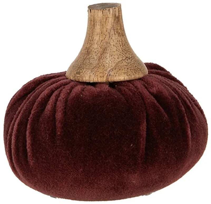 Vínová zamatová dekorácia tekvice Pumpkin S - 9*8 cm