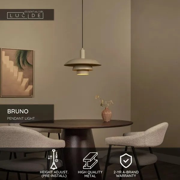 Lucide 21444/38/41 - Luster na lanku BRUNO 1xE27/40W/230V béžový