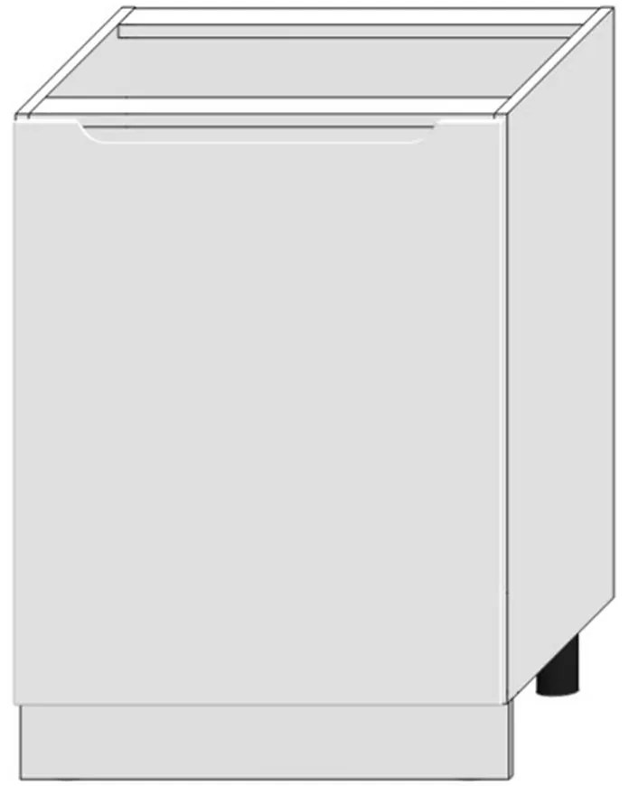 Kuchynská skrinka Zoya D60pc Pl Biely hrášok / Biely