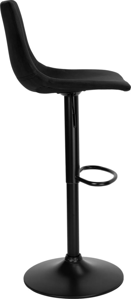 Barová stolička TEXAS VELVET - čierna