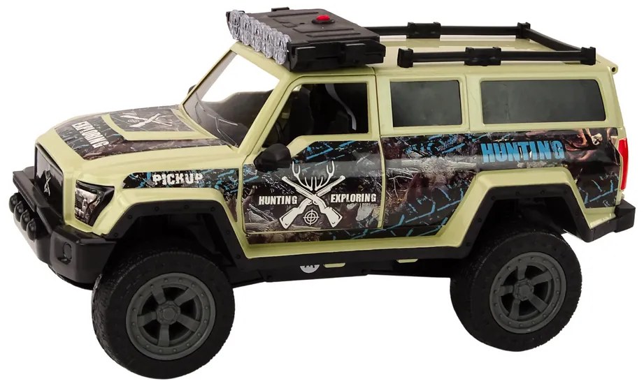 LEAN TOYS Terénne poľovnícke auto, svetlá, zvuky - béžová