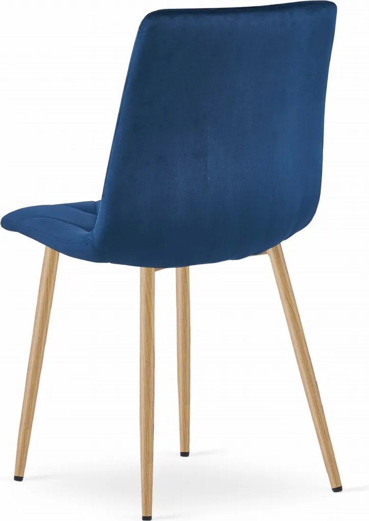 Modrá zamatová jedálenská stolička LIBRA