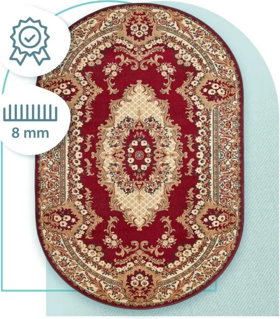 Koberec Agnella Standard kráľovsky bordový ovál