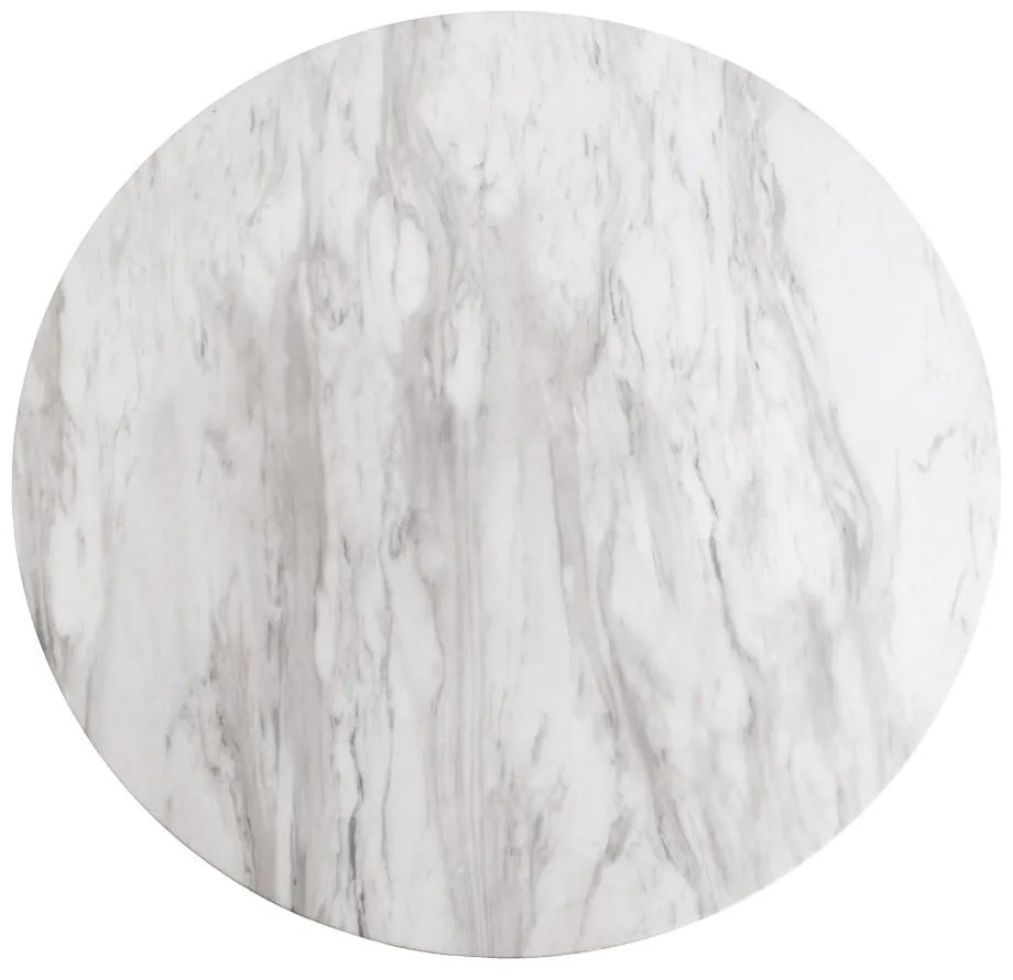 Okrúhly konferenčný stolík v bielo–zlatej farbe s doskou v dekore mramoru 70x70 cm Bolzano – House Nordic
