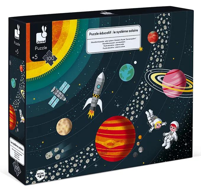 Vzdelávacie puzzle pre deti Vesmír a slnečná sústava Janod 100 ks