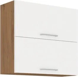 Horná kuchynská skrinka Vigo 80GU-72, dub lancelot / biely lesk, šírka 80 cm%
