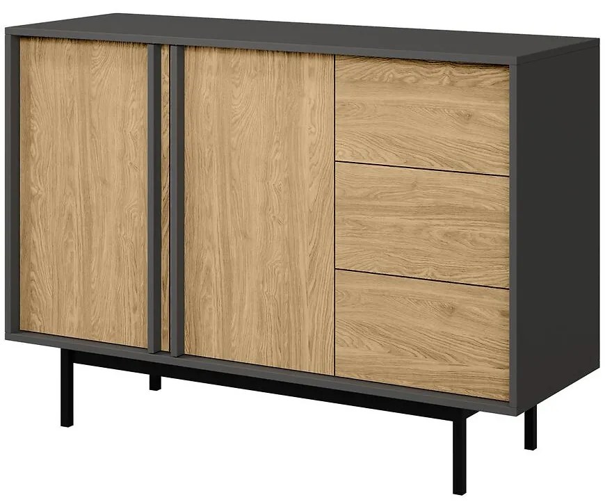 Komoda 120 Alsy 7 Olejovaný dub/Antracit