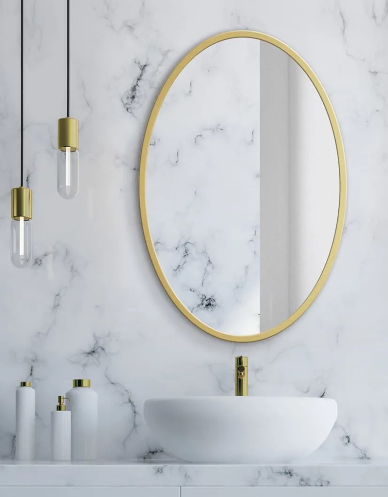 Dekorstudio Okrúhle zrkadlo so zlatým rámom Ø70 cm
