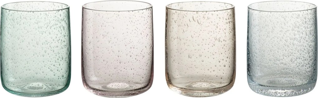 4ks farebný pohár na víno s bublinkami Louise - Ø7*9cm / 310ml