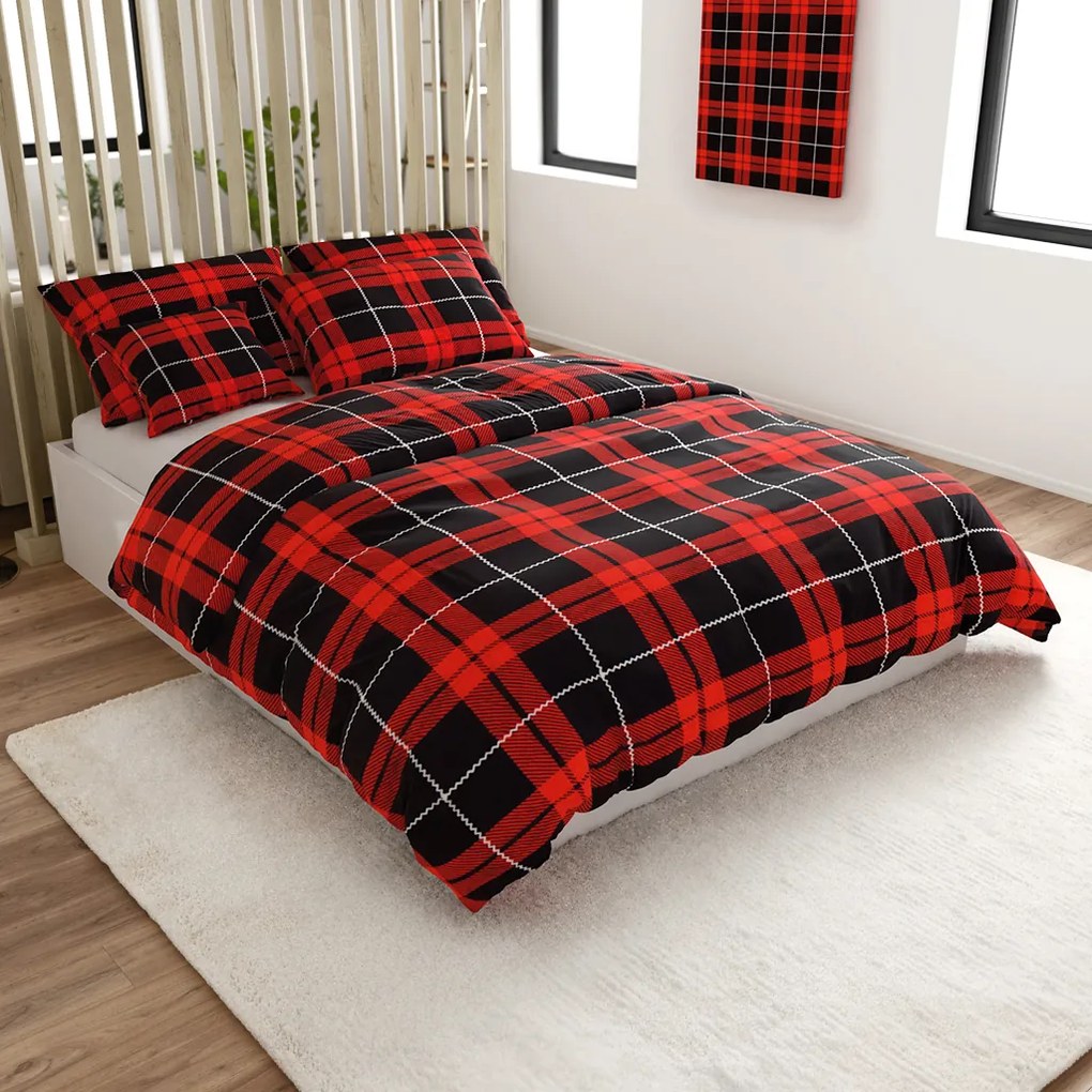 Obliečky mikroplyš ALBURY červené Rozmer obliečky: 2 ks 70 x 90 cm | 200 x 220 cm